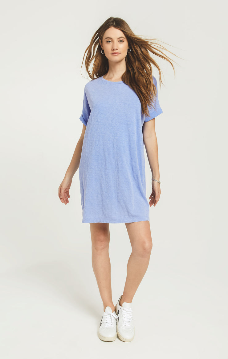 Dresses Delta Slub T-Shirt Mini Dress Washed Indigo