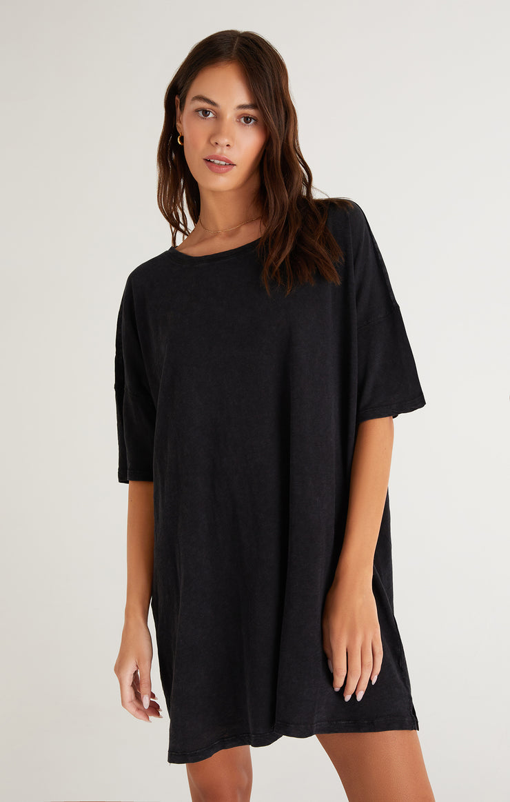 Dresses Delta Slub T-Shirt Mini Dress Washed Black