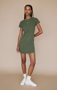 DressesModern Crew Slub T-Shirt Mini Dress Forest