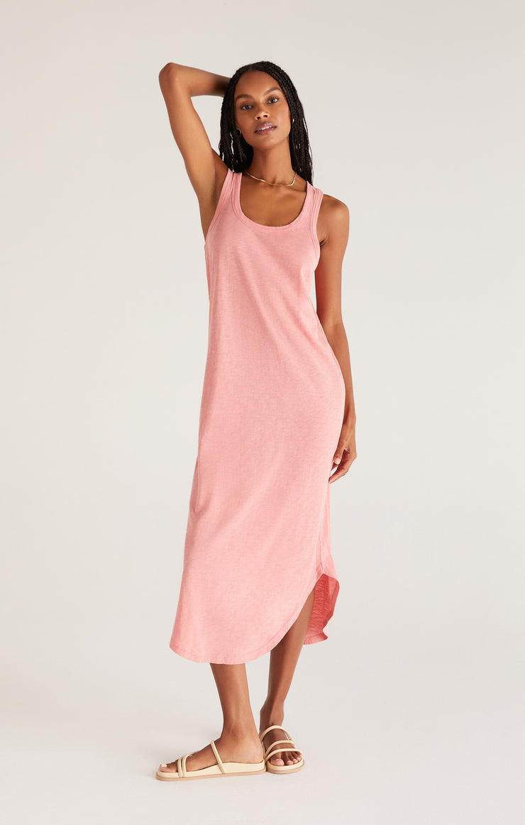 Dresses Easy Going Cotton Slub Midi Dress Seashell Pink