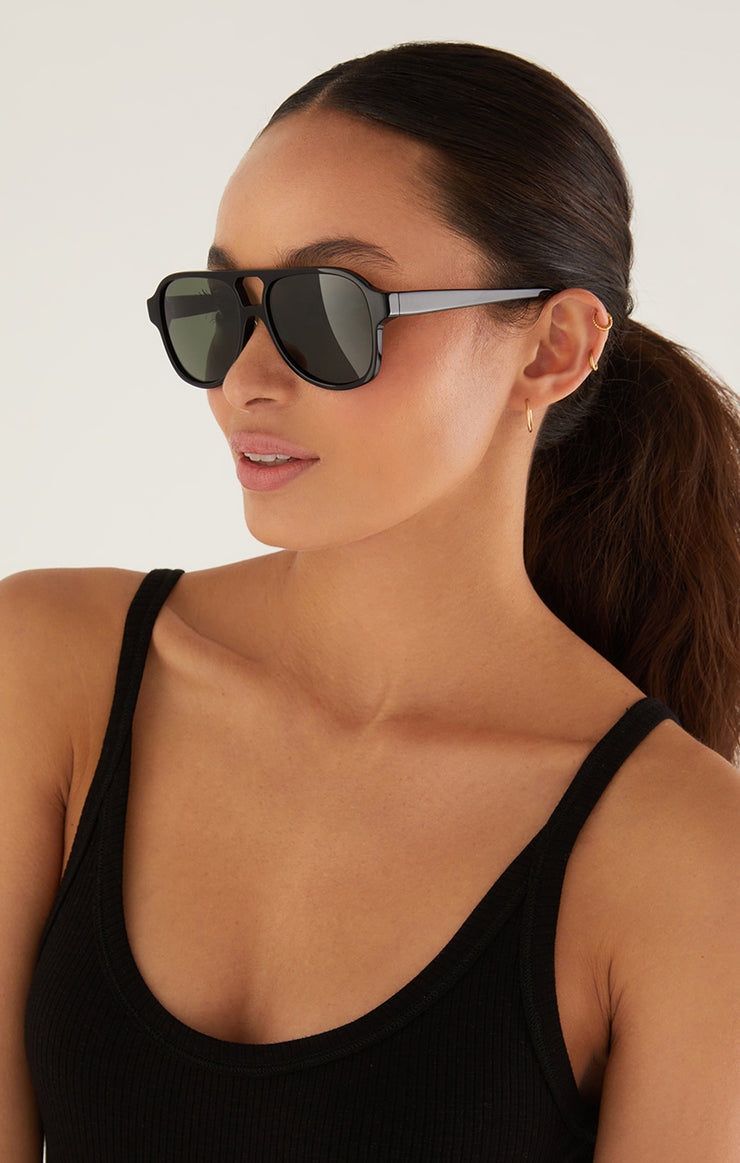 Accessories - Sunglasses Good Time Polarized Sunglasses Polished Black - Grey