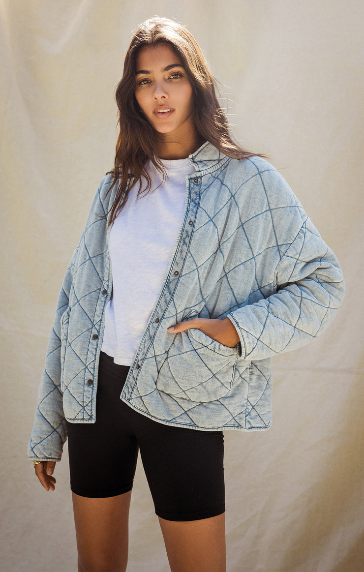 Maya knit denim quilted jacket Clearance