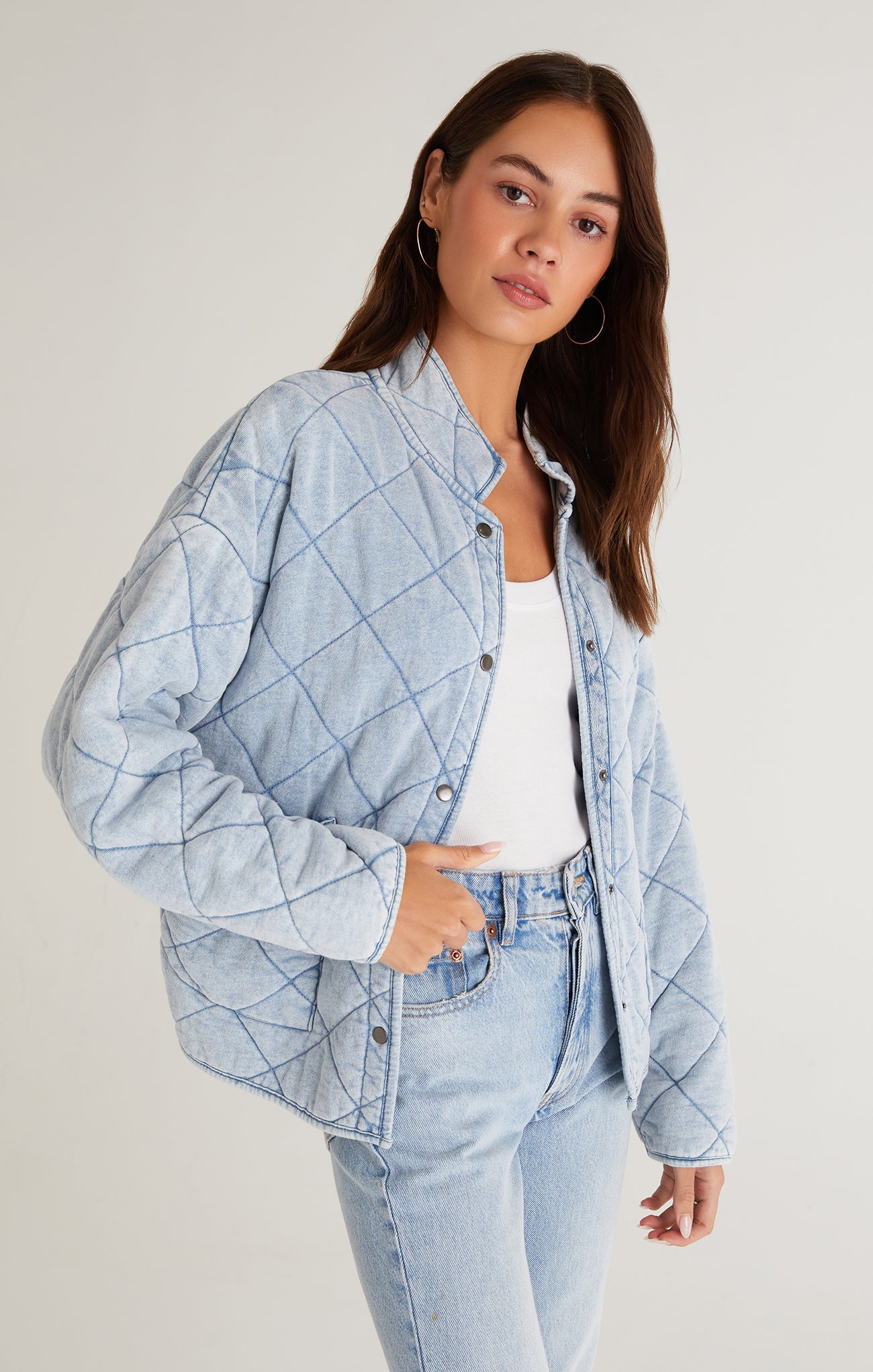 Maya knit denim quilted jacket Clearance
