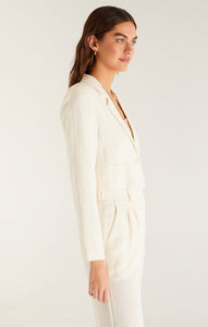 JacketsDana Airy Cropped Blazer Adobe White