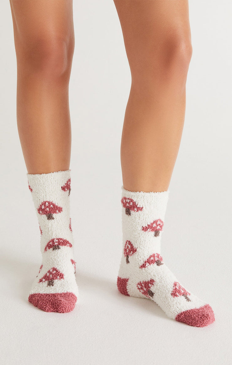 Accessories Mushroom Plush Socks Bone