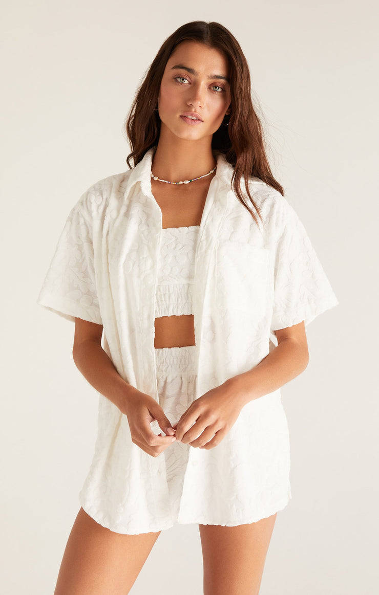 Jacquard Star Oversized Pajama Shirt and Short Set