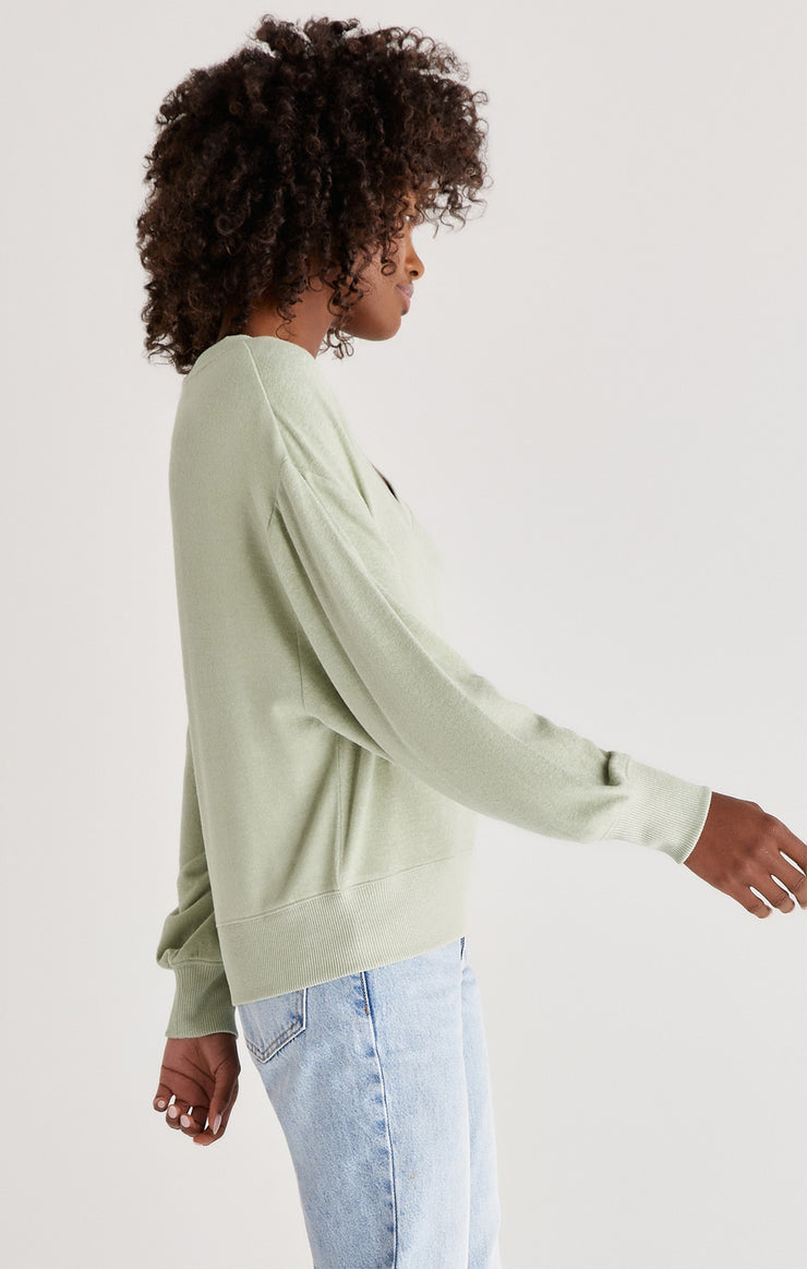 Tops Francis Marled V-Neck Top Pistachio