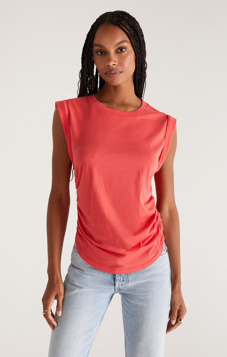 Tops Lorelei Shirred Top Mineral Red