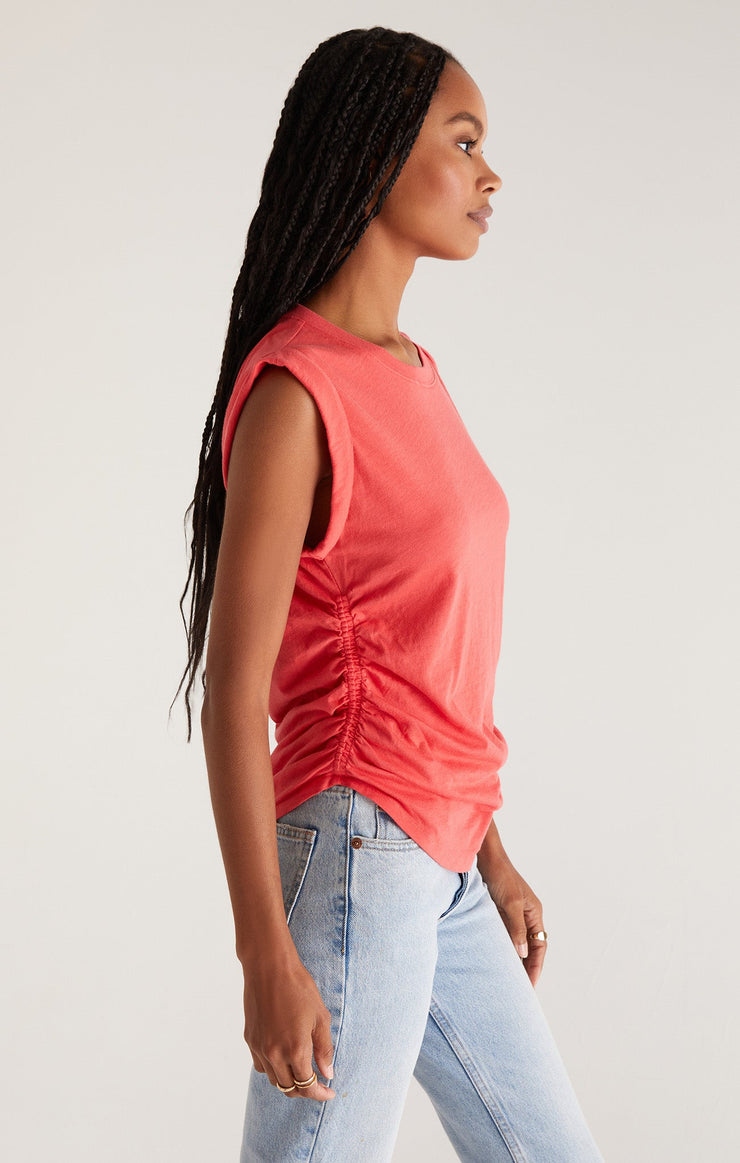 Tops Lorelei Shirred Top Mineral Red