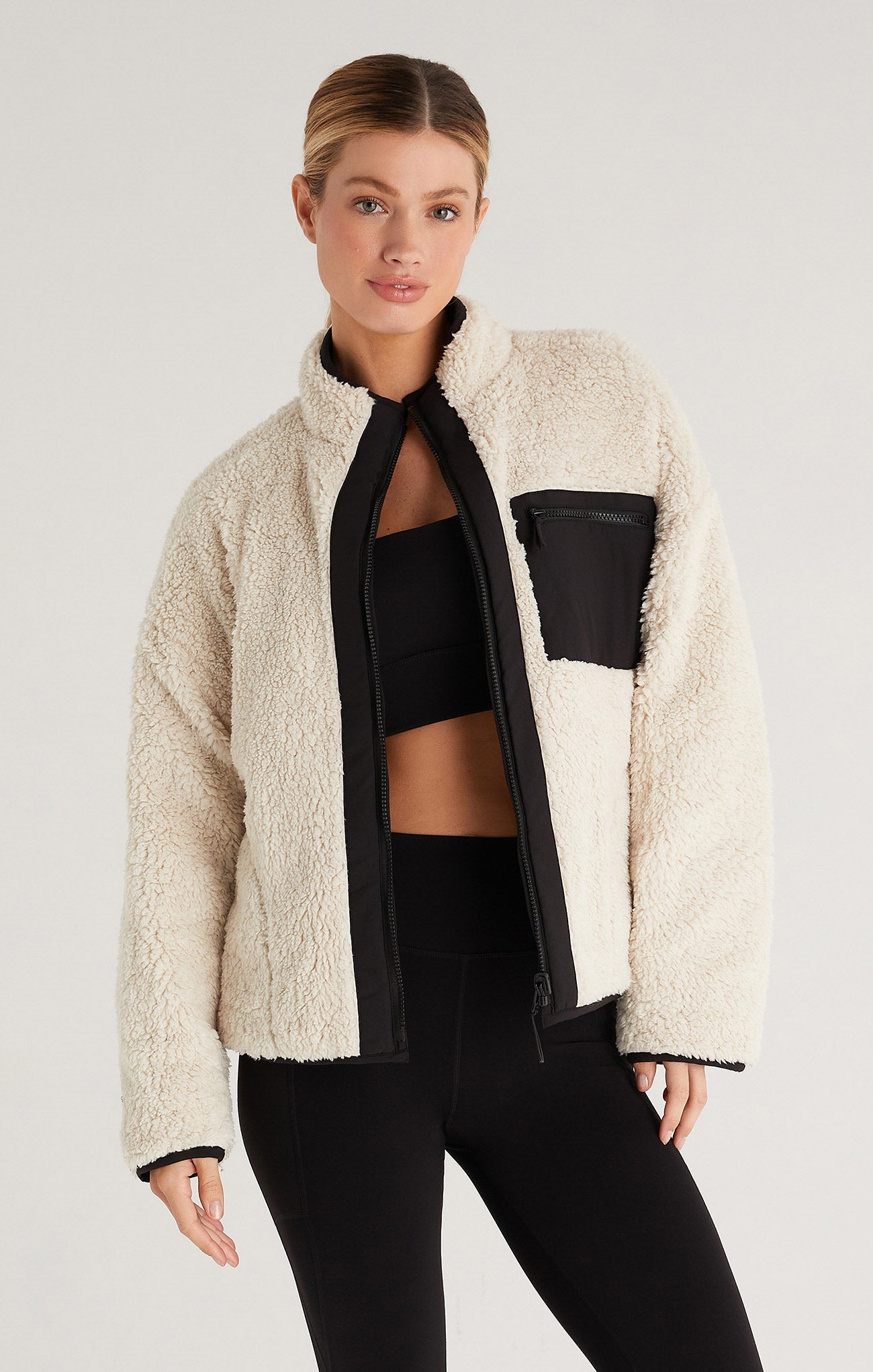 On-The-Go Reversible Quilted Sherpa Jacket