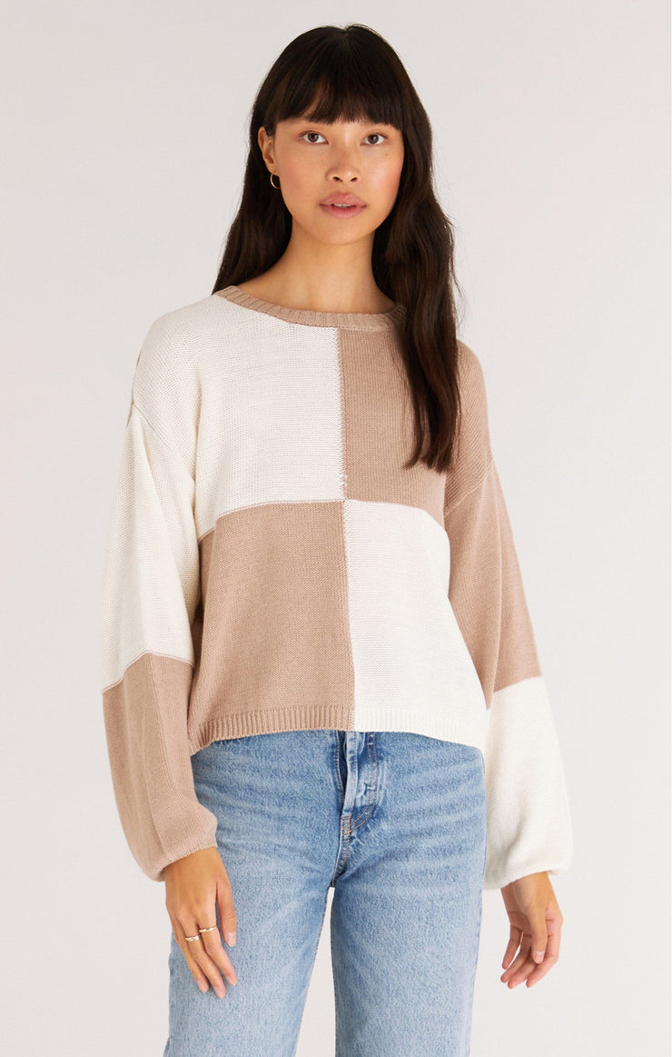 Sweaters Solange Check Sweater Feather Taupe